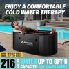 XXL Ice Bath Tub for Athletes, Compatible with Water Chillers, 216-Gallon Inflatable Cold Plunge Tub with Insulated Lid, Thermom